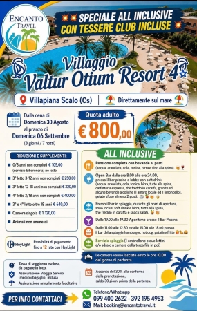Villaggio Otium 30 Agosto 06 Settembre 